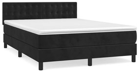 Cama com molas/colchão 140x190 cm veludo preto