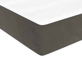 Colchão de molas ensacadas 120x210x20 cm veludo cinza-escuro