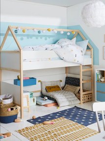 Agora -15%: Cama com altura média Montessori, Cabane branco claro bicolor/multicolo