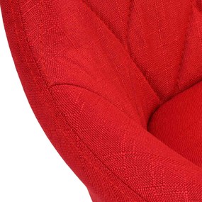 Banco de bar Lazio em tecido e com estrutura preta 46 x 83-104 x 49 cm Vermelho