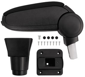 vidaXL Apoio de braço p/ carro 13x32,5x(24-51,5) cm ABS preto