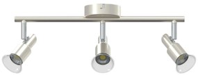 Spotlight de Teto 3 Vias Ajustáveis Níquel Escovado GU10