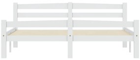 Estrutura de cama em pinho maciço 160x200 cm branco