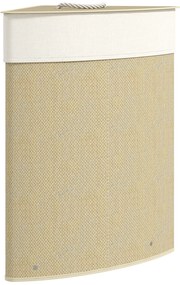Cesto para Roupa Suja de Bambu de 55L com Tampa e Asa Saco Extraível e Lavável para Casa de Banho Quarto, 35x35x60 cm Creme
