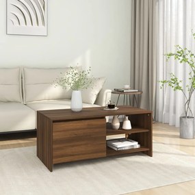 vidaXL Mesa de centro 102x50x45 cm derivados madeira carvalho castanho