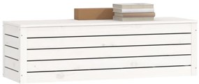Caixa de arrumação 109x36,5x33cm madeira de pinho maciça branco
