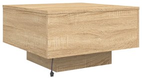 Mesa de centro com luzes LED 55x55x31 cm carvalho sonoma
