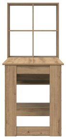 Mesa com prateleira com armazenamento carvalho artisiano 122 x 67 x 14