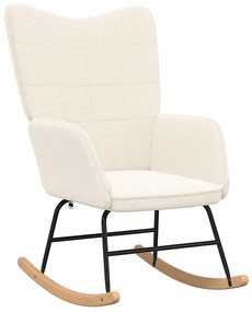 Cadeira Relaxante vidaXL Creme em Tecido Laço de Lã
