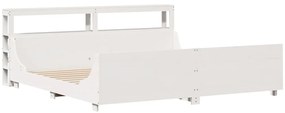 Cama sem colchão 180x200 cm madeira de pinho maciça branco