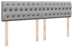 Cama otomana com colchão 160x200 cm tecido cinzento claro