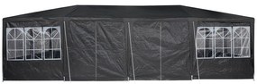 Tenda de Festa com 12 Laterais Antracite 8x4 m PE