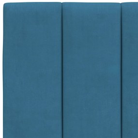 Estrutura de cama c/ cabeceira 120x200 cm veludo azul
