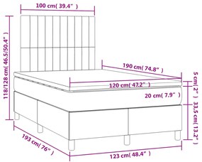 Cama boxspring com colchão 120x190 cm tecido preto