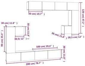 Móvel p/ TV de montagem na parede madeira processada branco
