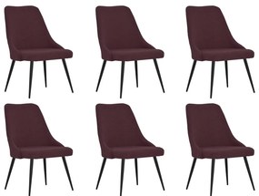 vidaXL Cadeiras de jantar 6 pcs tecido roxo