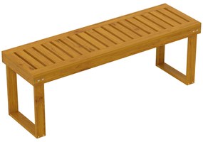 Banco de Jardim de 2 Lugares Banco de Madeira com Assento em Ripas Banco para Pátio Exterior Varanda 120x34x43 cm Teca