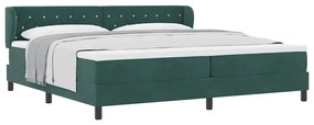 Cama Box Spring vidaXL com Colchão Verde Escuro 200x200 cm Veludo