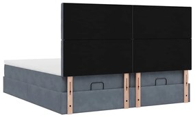 Estrutura cama otomana colchões 180x200 cm cinzento escuro