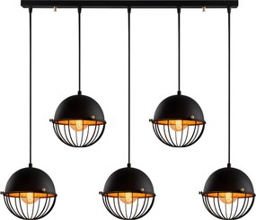 Chandelier Sivani Tel – Preto e Dourado – 90 x 20 cm