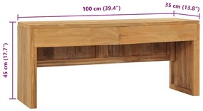 Móvel de TV 100x35x45 cm madeira de teca maciça