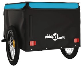 Reboque para bicicleta 45 kg ferro preto e azul