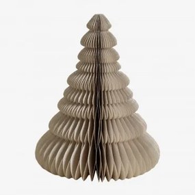 Árvore de Natal de Papel Noelle Crema Linho & ↑31 cm - Sklum