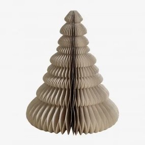 Árvore De Natal Em Papel Noelle Crema Linho & ↑31 Cm - Sklum