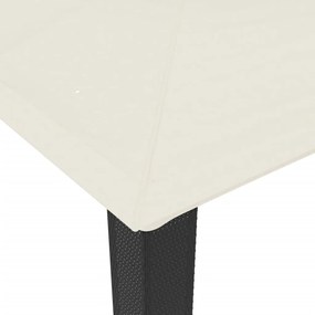 Gazebo com telhado duplo 3,94x2,96 m aço creme