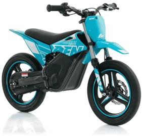 Mini moto elétrica para crianças velocidade até 30Km/h C/Limitador RFN SX-E350 WARRIOR 350W Supermotard 14/14” Azul Celeste