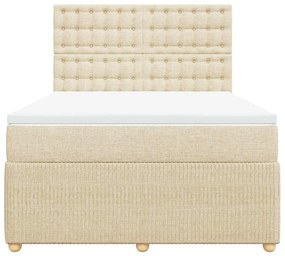 Cama com molas/colchão 140x200 cm tecido cor creme