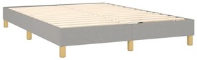 Estrutura de cama sem colchão 140x190 cm tecido cinzento-claro