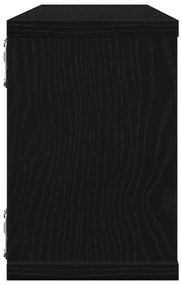 Conjunto de Prateleiras vidaXL de 4 - Carvalho Preto - 60x15x23 cm - F