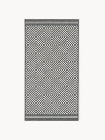 Tapete reversível para interior e exterior com padrão de diamante Reddy
