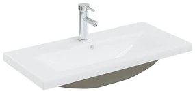Conjunto de móveis de casa de banho derivados de madeira branco