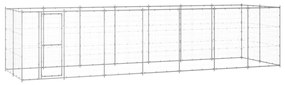 vidaXL Canil de exterior 16,94 m² aço galvanizado