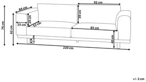 Sofá de 3 lugares em bombazina verde menta NIVALA Beliani