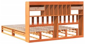 Cama com estante sem colchão 200x200 cm pinho maciço