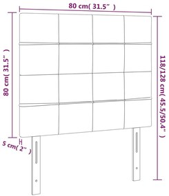Cabeceira de cama c/ LED veludo 80x5x118/128 cm verde-escuro