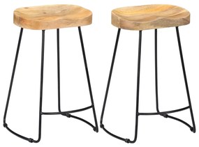 Bancos de bar Gavin 2 pcs madeira mangueira maciça