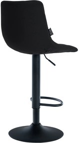 Conjunto de 2 bancos altos Jerry em couro sintético com estrutura preta 87-108,5 x 43 x 46,5 cm Preto