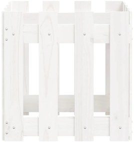 Vaso de jardim c/ design cerca 40x40x40 cm pinho maciço branco