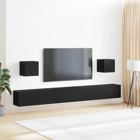 Conjunto de 7 Peças de Armários para TV vidaXL Carvalho Preto Madeira