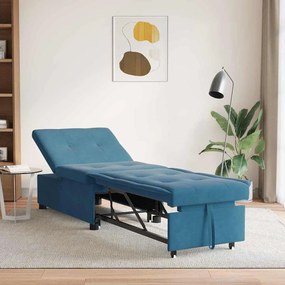 vidaXL Sofá-Cama Azul 67 x 194 x 38 cm Veludo