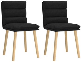 Cadeiras de jantar 2 pcs tecido preto