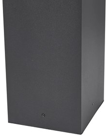 Candeeiro de chão moderno para exterior preto 80cm com tomada IP44 - Charlois Moderno