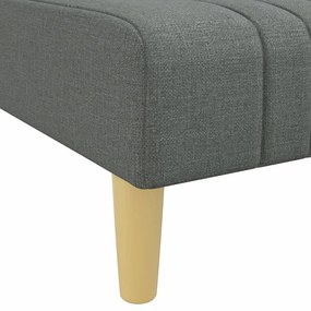 Chaise longue tecido cinzento-escuro