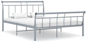 Estrutura de cama sem colchão 140x200 cm metal cinzento