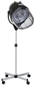 HOMCOM Secador de Cabelo Profissional 1180W com Capuz e Rodas com Temporizador de Temperatura Ajustável em Altura Preto | Aosom Portugal