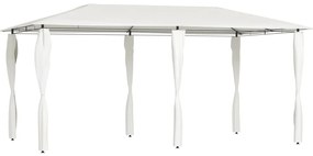 vidaXL Gazebo 2,98x5,3x2,59 m com capas para postes 160 g/m² cor creme